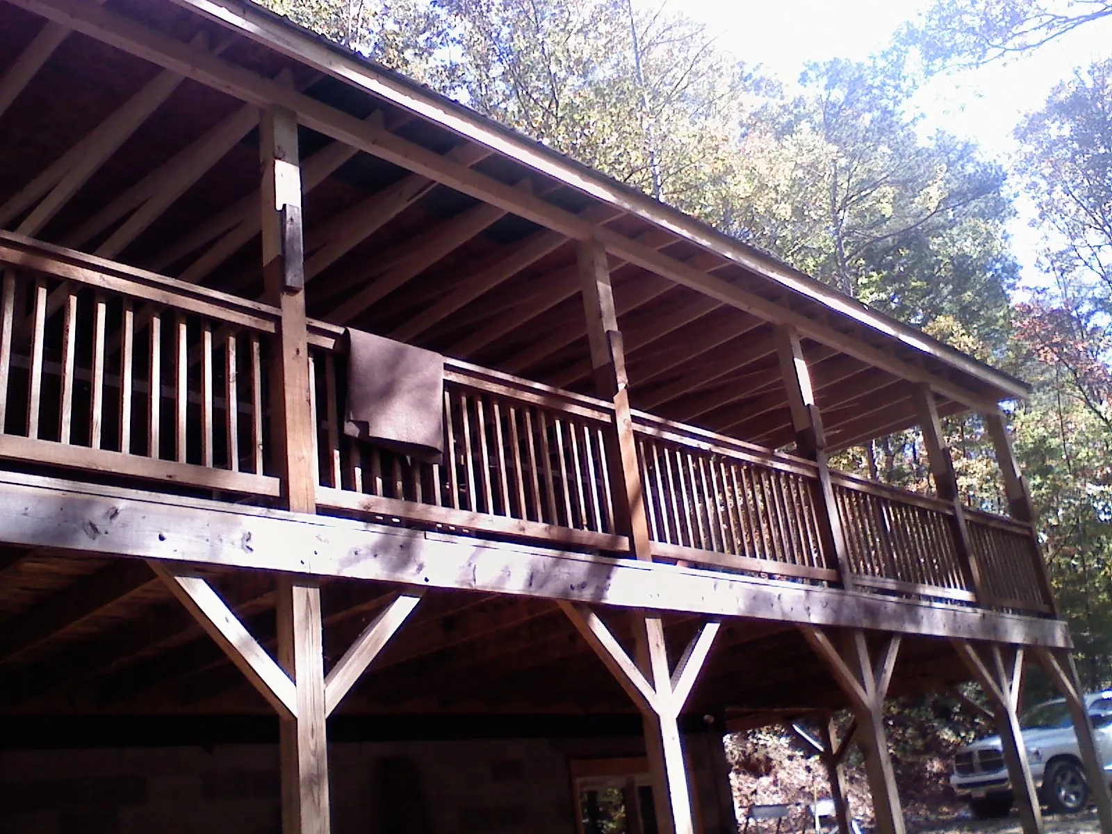 Timber framing under a new elevated porch and deck — Roof Leak Repair in Pall Mall by Roofing Brothers